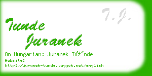 tunde juranek business card